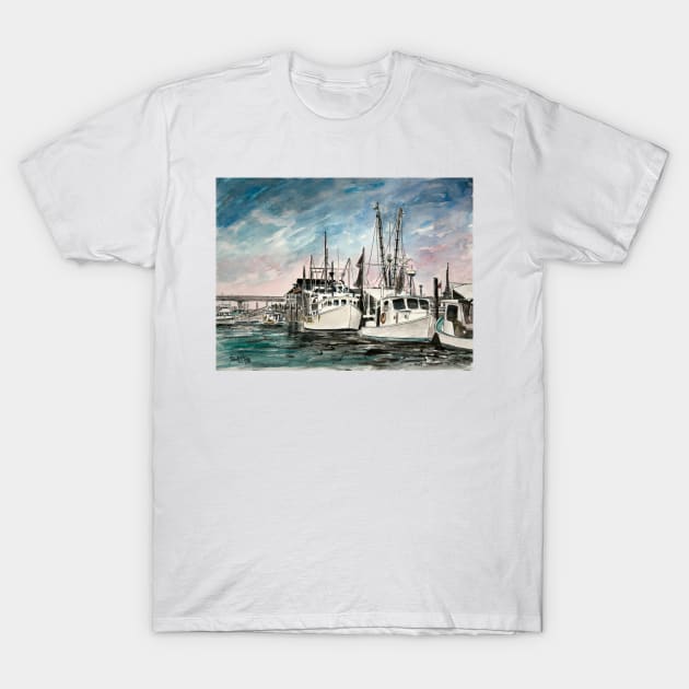 boats nautical art print T-Shirt by derekmccrea